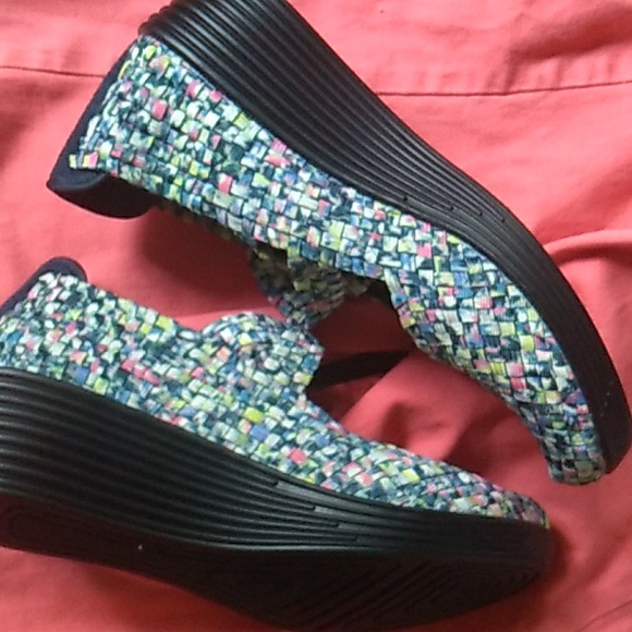 💕 Corkys Fabric Rainbow Straps Comfort SHOES  Sz 11/12 Diabetic Comfortable - Picture 4 of 16